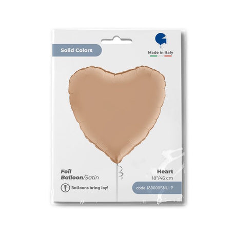Heart Shaped Foil Balloon - Satin Nude