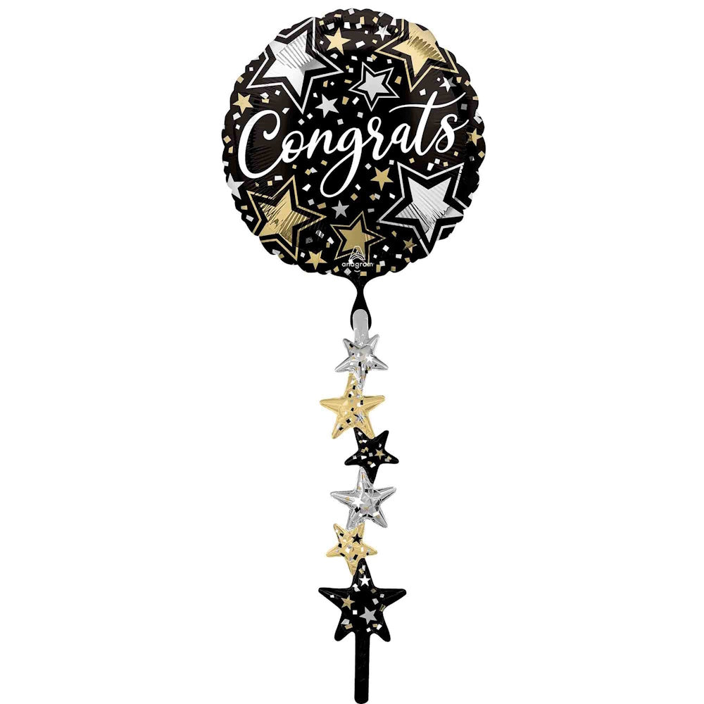 Congrats Airwalker Foil Balloon with Inflatable Tail