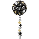 Congrats Airwalker Foil Balloon with Inflatable Tail