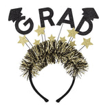 Grad Glitter Star Headband With Tinsel