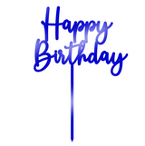 Happy Birthday Cake Topper - Blue
