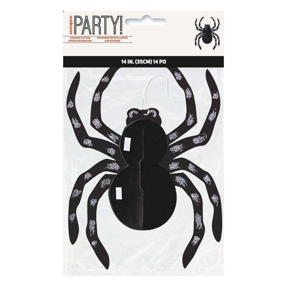 Hanging Honeycomb Glitter Spider