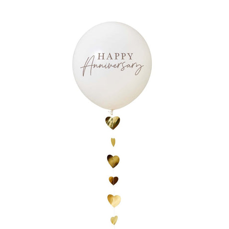 Happy Anniversary 45cm Balloon with Hearts Tail