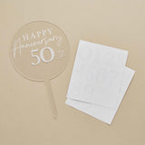 Happy Anniversary Personalisable Acrylic Cake Topper