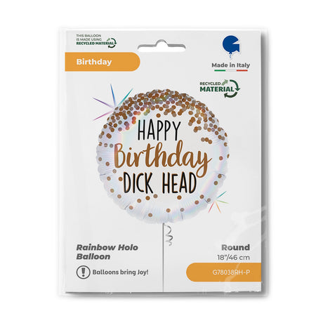 Happy Birthday Dick Head Foil Balloon