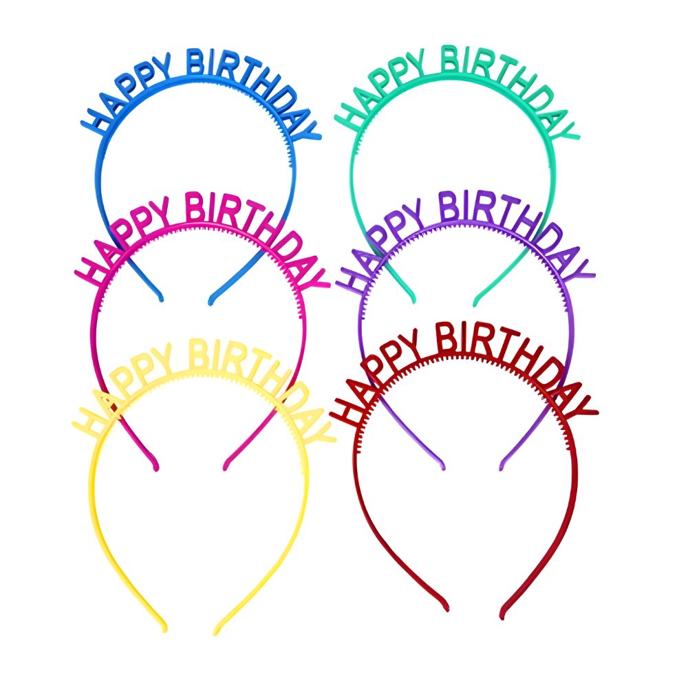 Happy Birthday Headbands 6pk