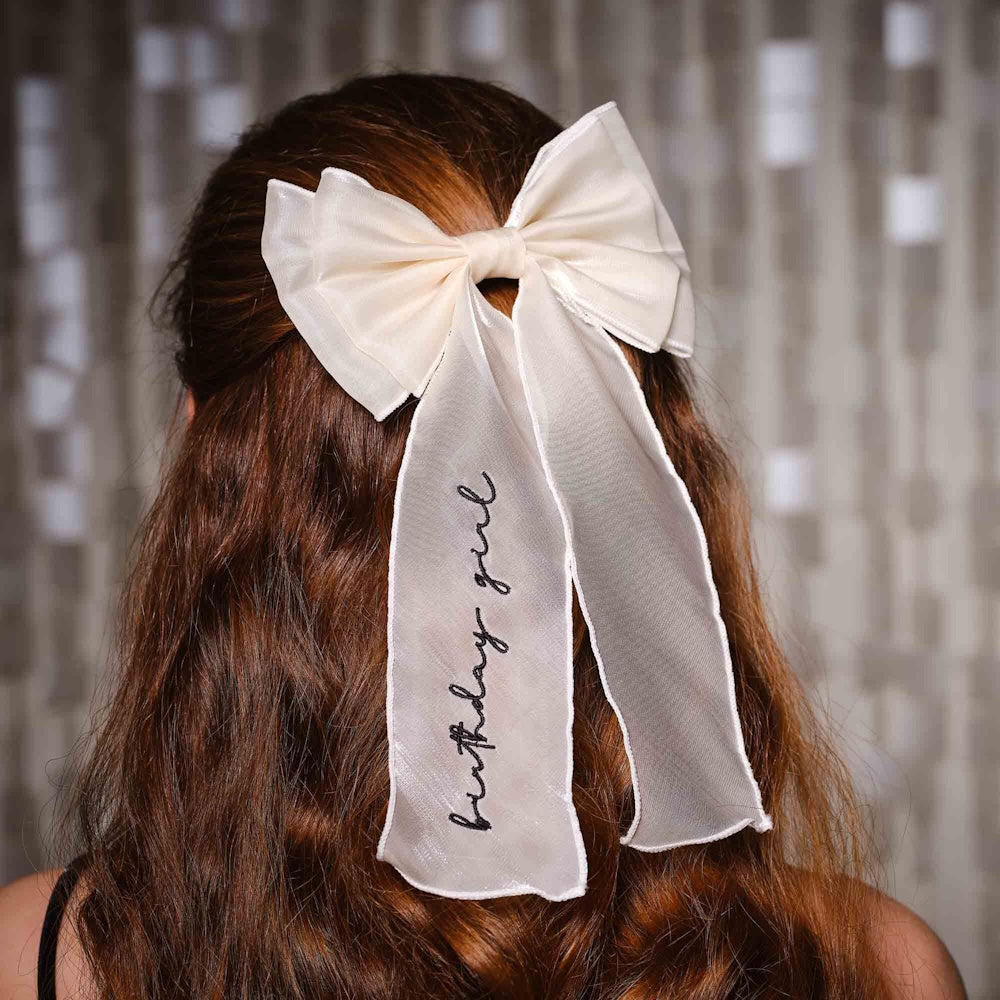 Happy Bowday Birthday Girl Hair Bow