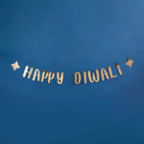 Happy Diwali Gold Letter Banner