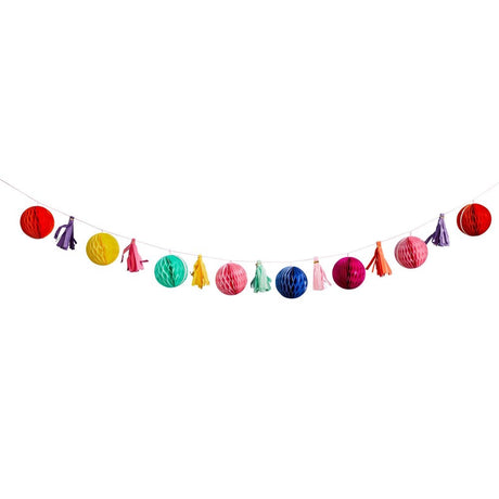 Happy Diwali Honeycomb & Tassel Garland