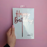 Happy Birthday Cake Topper - Rose Gold