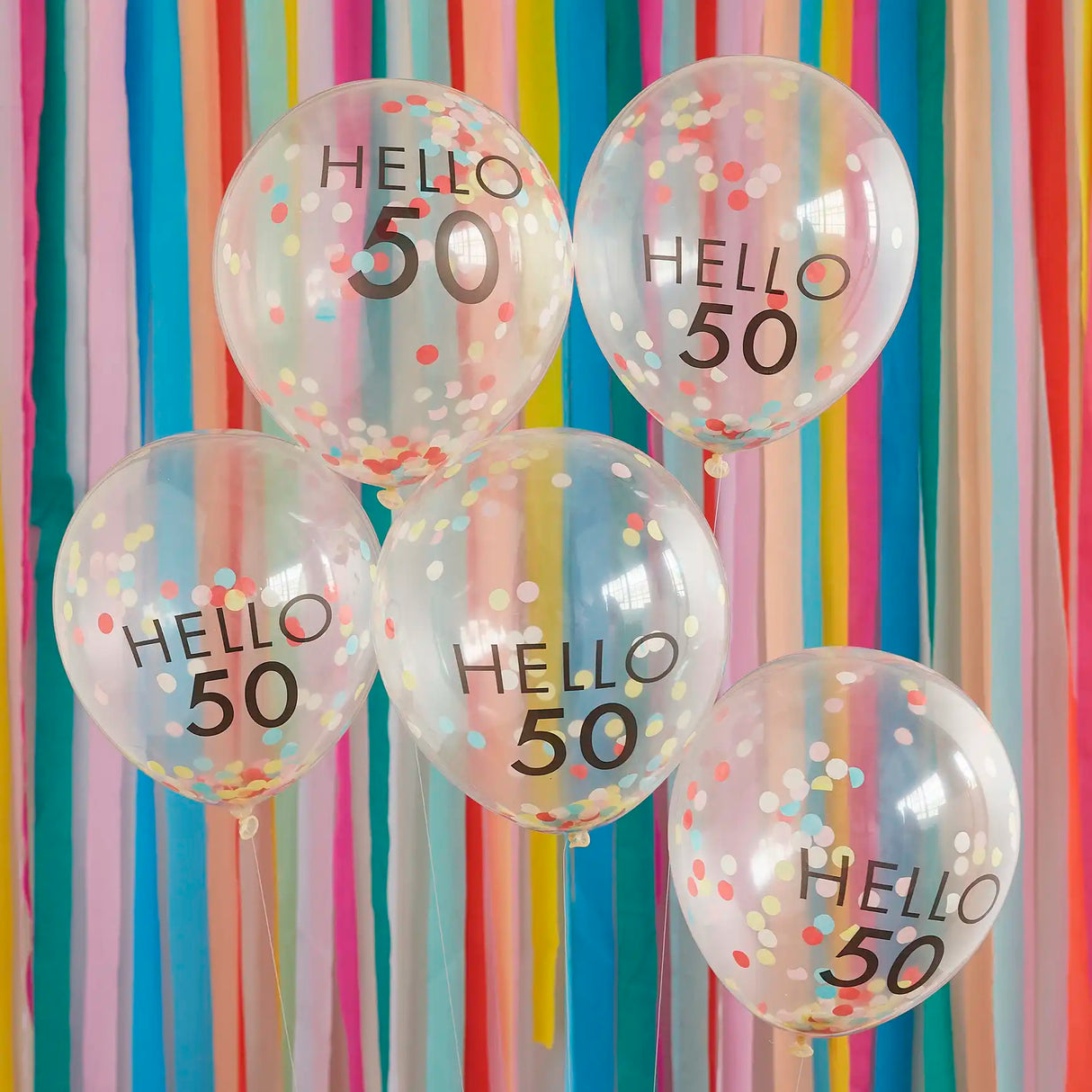 Hello 50 Confetti Balloons 5pk
