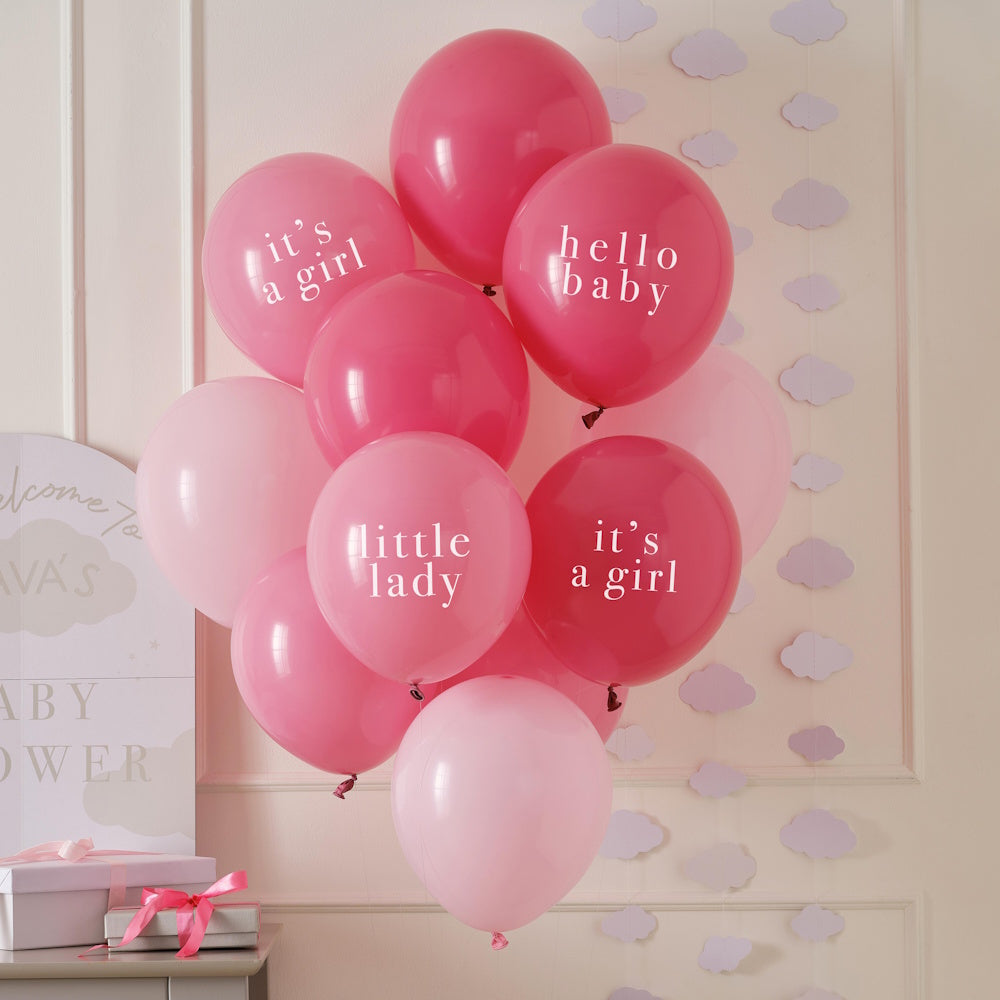Hey Girl Baby Shower Balloon Bundle 11pk