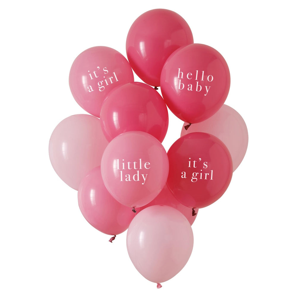 Hey Girl Baby Shower Balloon Bundle 11pk