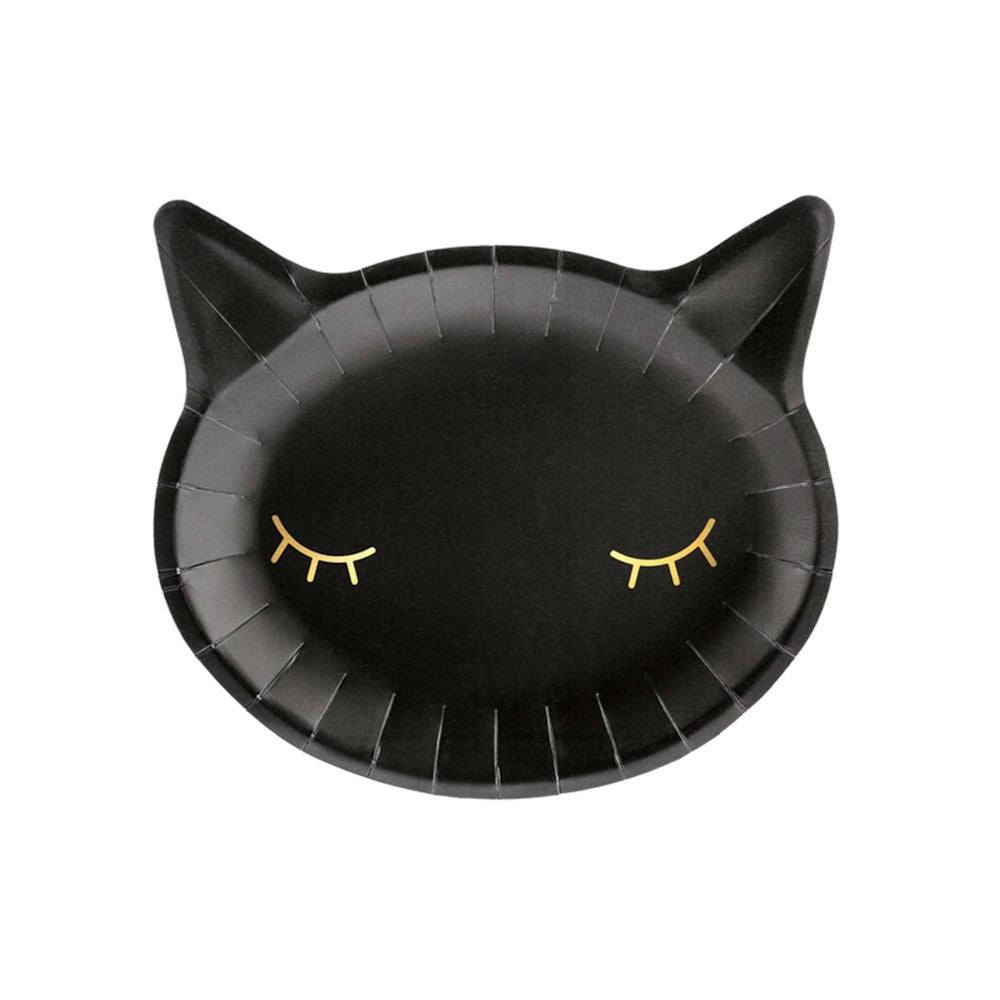 Hocus Pocus Cat Shaped Plates 6pk
