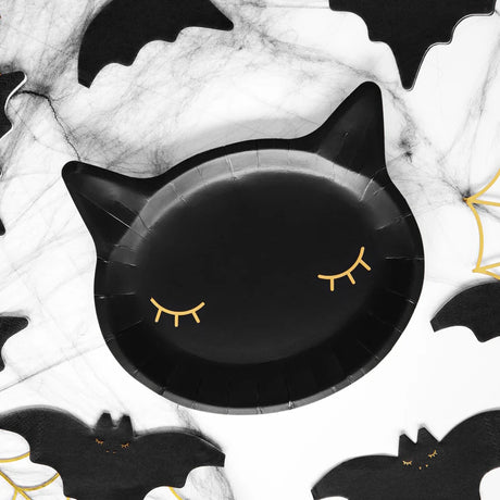 Hocus Pocus Cat Shaped Plates 6pk