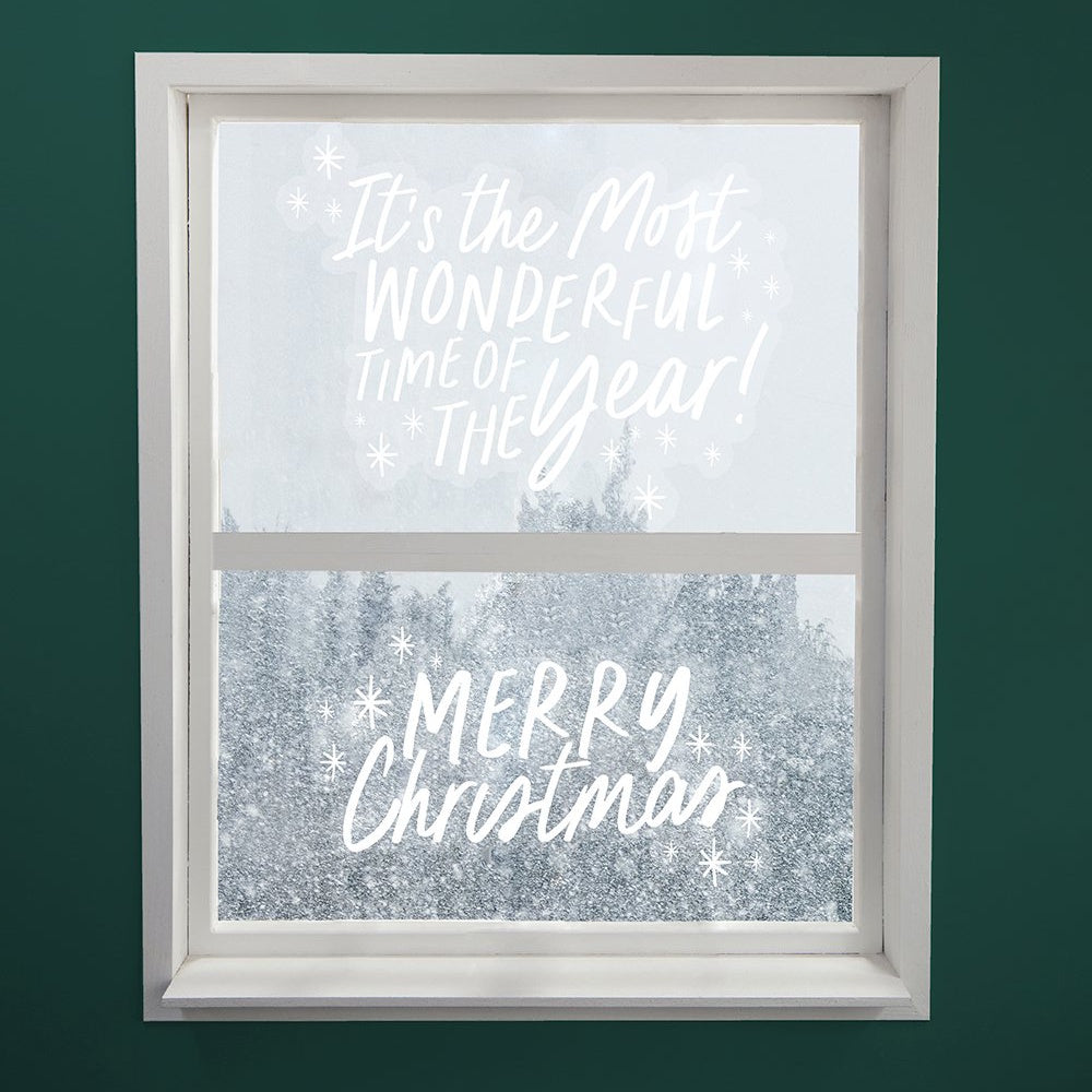 Holly Jolly Christmas Window Clings 2pk