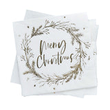 Holly Jolly Christmas Wreath Napkins 16pk