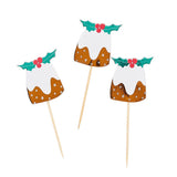 Christmas Pudding Cupcake Toppers 6pk