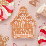 Gingerbread House Shaped Lunch Plates 8pk