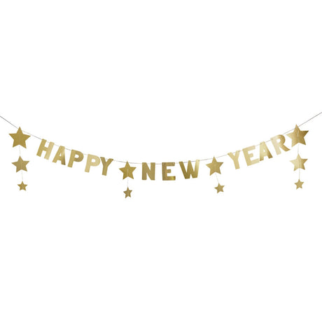 Happy New Year Gold Star Banner