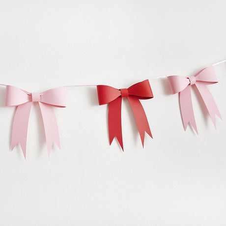 Santa Baby Pink & Red Bows 3D Card Garland