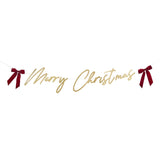 Santa Baby Merry Christmas Banner with Velvet Bows