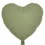 Heart-Shaped Foil Balloon - Sage Green (Unpackaged)