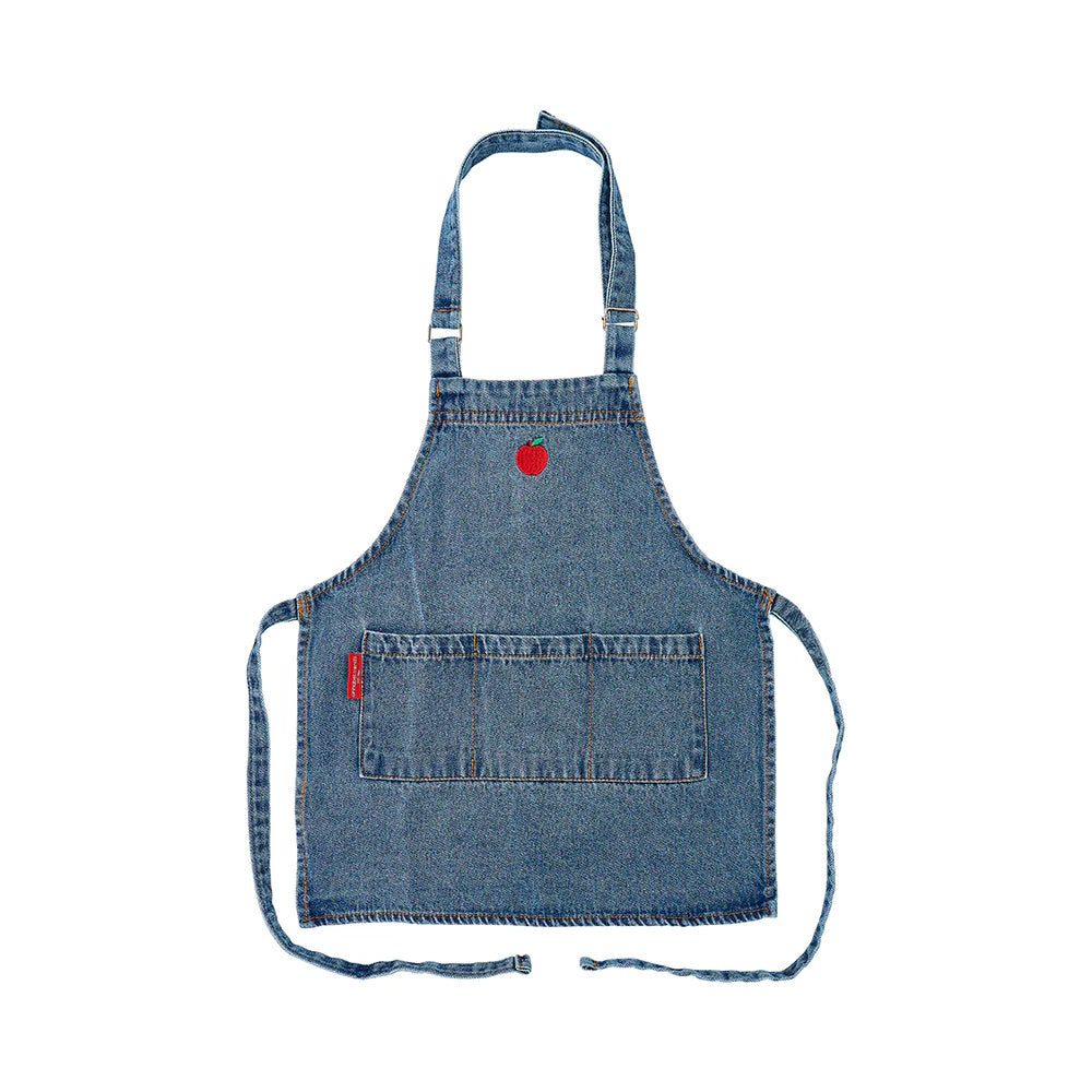 Annabel Trends Kids Denim Apron with Apple Embroidery
