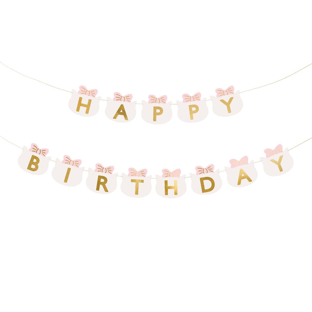 Pink Kitty Party Happy Birthday Banner