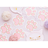 Pink Kitty Party Paw Shaped Napkins 12pk