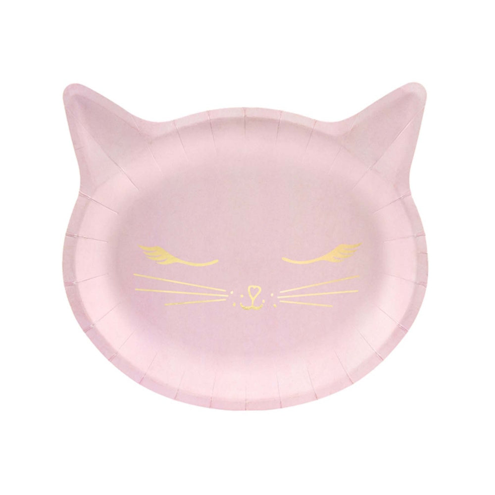 Pink Kitty Shaped Plates 6pk