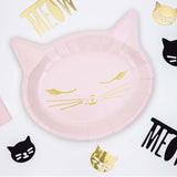 Pink Kitty Shaped Plates 6pk