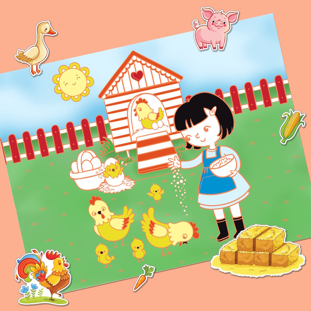 Kaleidoscope Lap Desk Colouring Set - Farm