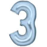 86cm Silk Lustre Blue Number Foil Balloon - 3