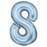86cm Silk Lustre Blue Number Foil Balloon - 8