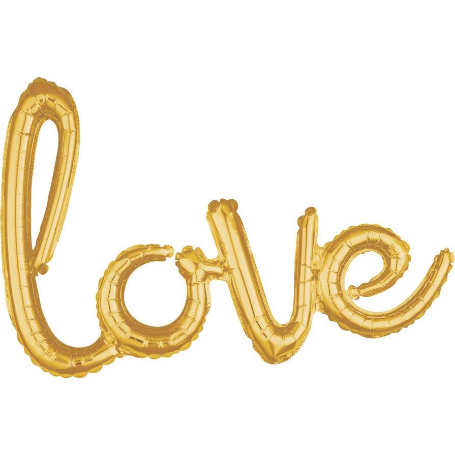 Love Script Foil Balloon - Gold