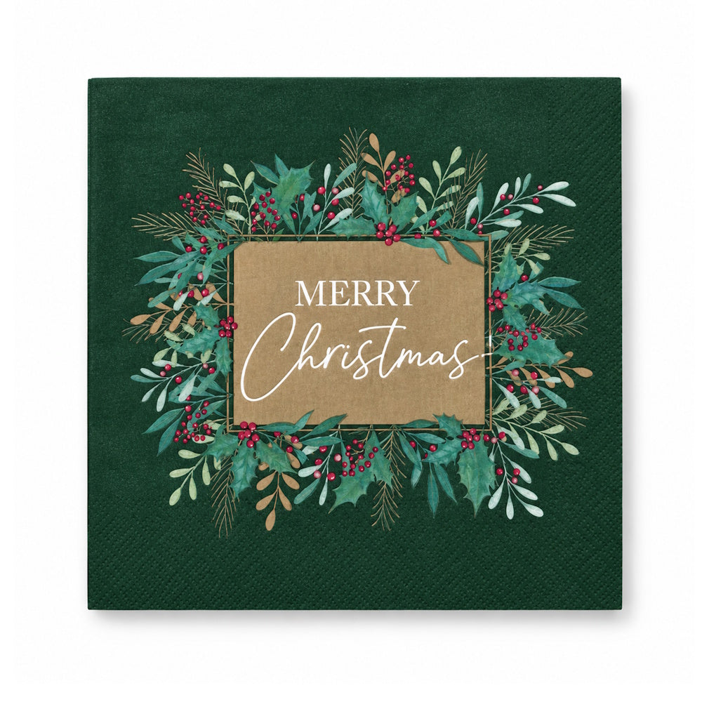 Christmas Napkins 20pk - Merry Christmas Botanics