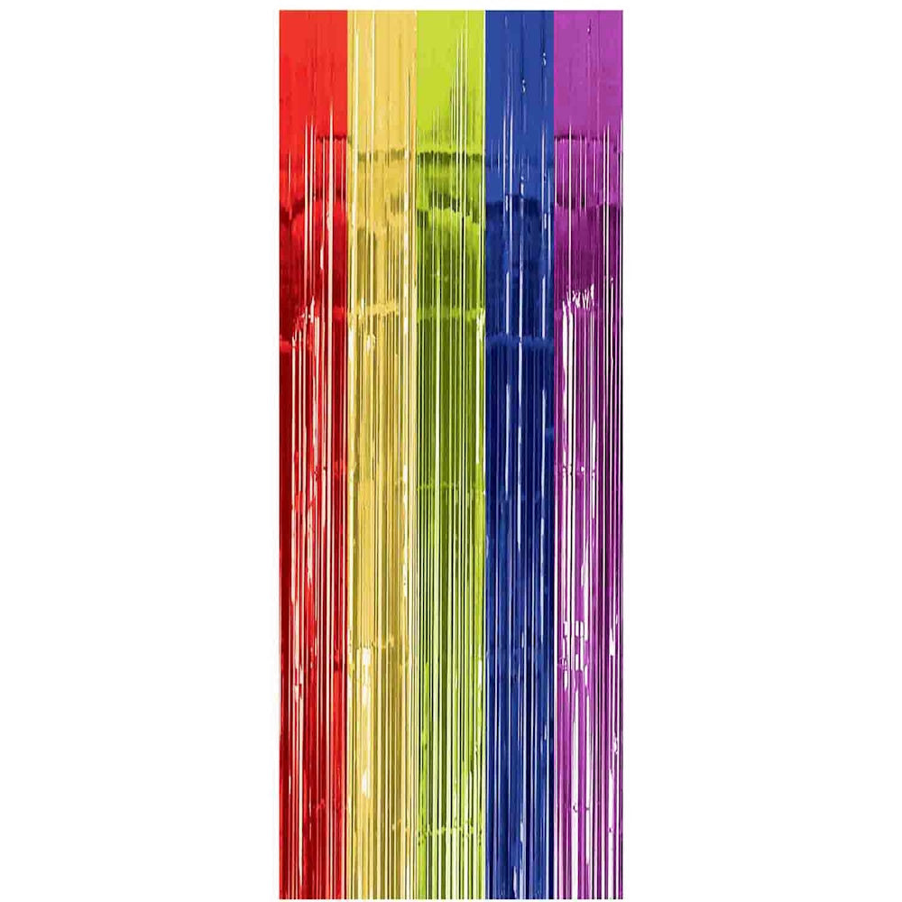 Rainbow Foil Fringe Door Curtain