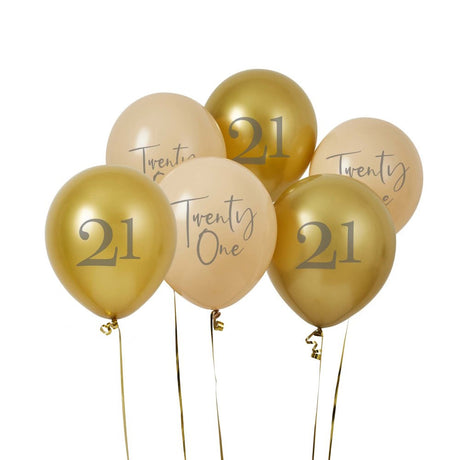 Gold & Nude 'Twenty One' Balloon Bundle
