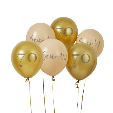 Gold & Nude 'Seventy' Balloon Bundle