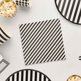 Monochrome Party Striped Lunch Napkins 16pk