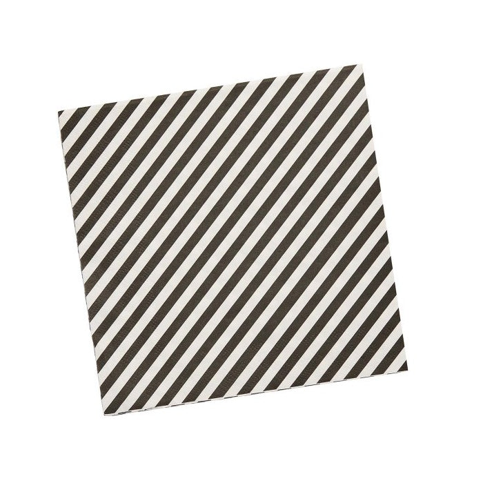 Monochrome Party Striped Lunch Napkins 16pk