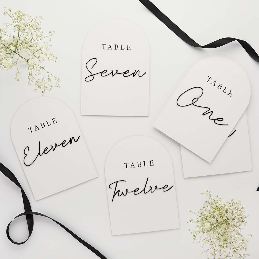 Monochrome Arch Table Numbers Set of 12