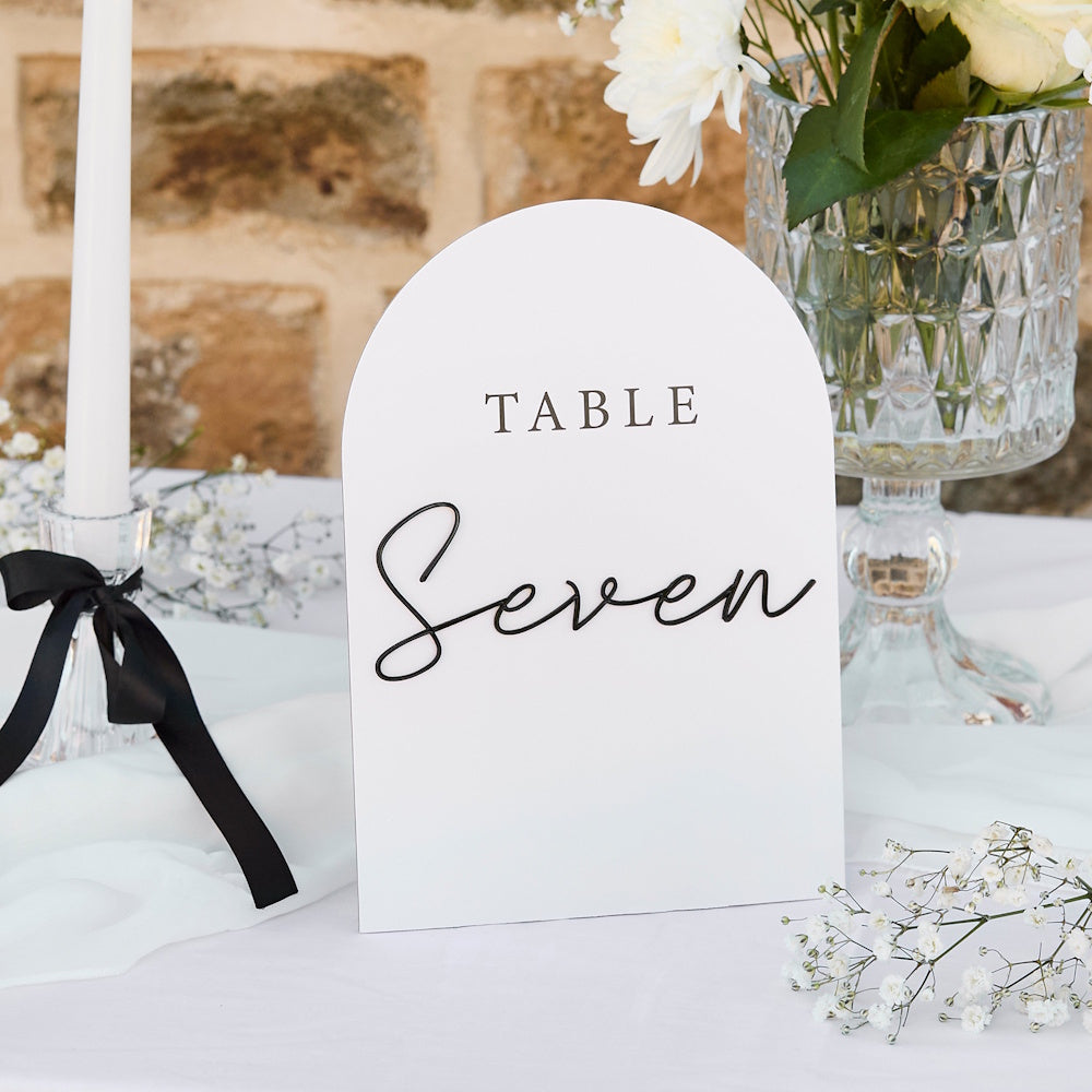 Monochrome Arch Table Numbers Set of 12