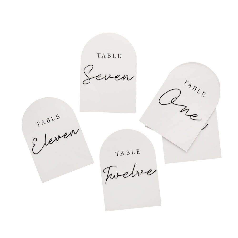 Monochrome Arch Table Numbers Set of 12