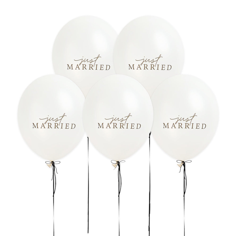 'Just Married' Balloons 5pk