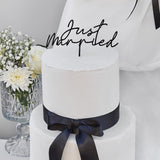 Black 'Just Married' Acrylic Cake Topper