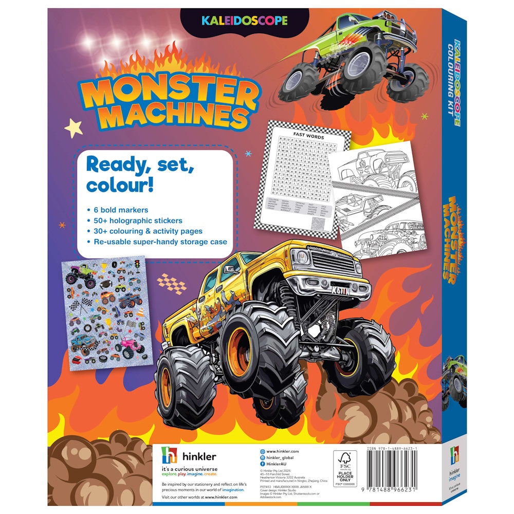 Kaleidoscope Colouring Kit - Monster Trucks