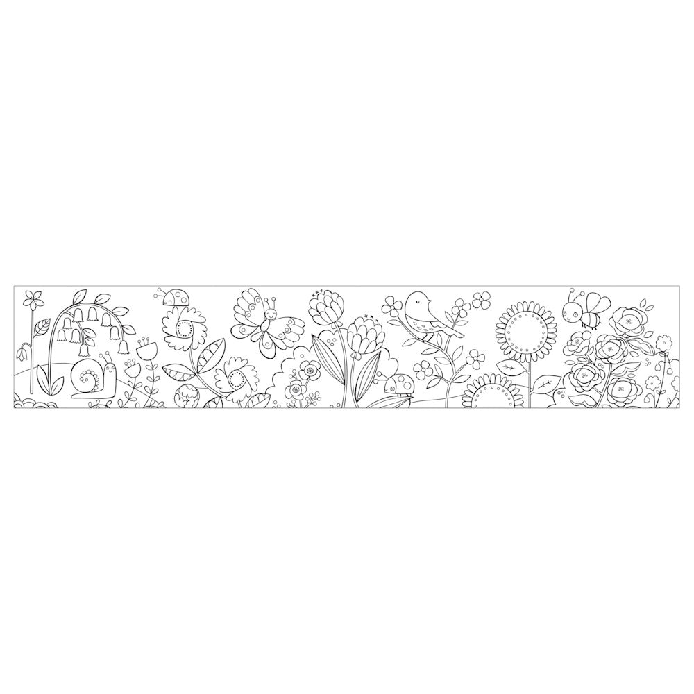 Mudpuppy Mini Colouring Roll - Flower Garden