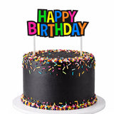 Neon Happy Birthday Cake Topper
